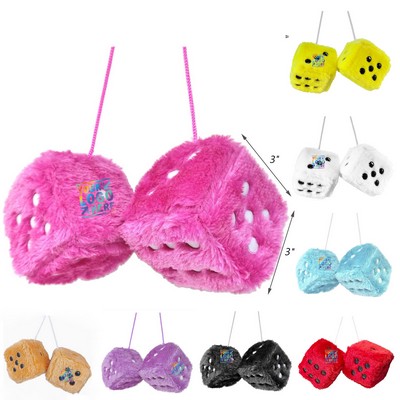 Retro Fuzzy Plush Dice