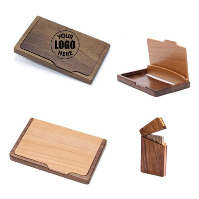 Minimalist Solid Wood Card Stand for Executives