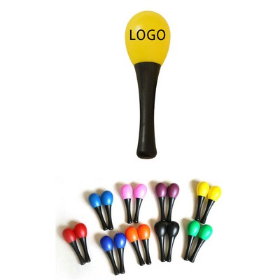 Plastic Colored Sand Hammer Toy with Handle