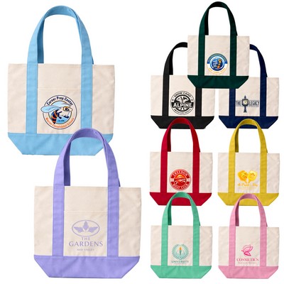 14 oz. Mini TJ Natural Canvas Tote Bag-13" x 11" x 6"-Full Color