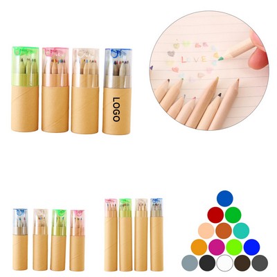 12-Piece Colored Pencil Set In Tube w/Sharpener