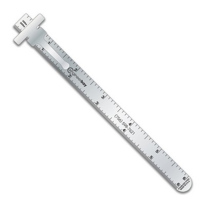 Stainless Steel 6" Pocket Ruler w/10ths Over 50ths