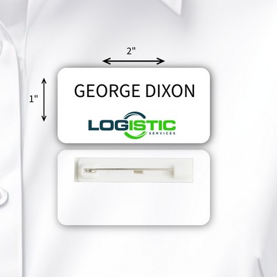 Laminated Personalized Name Badge (1" x 2") Rectangle