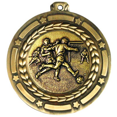 Stock Star Struck Medal (Soccer Male) 3 1/2"