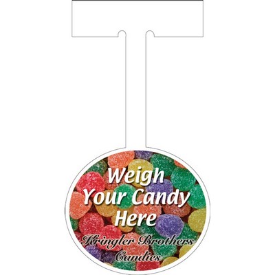 Oval Vinyl Shelf Dangler Sign (Full Color)