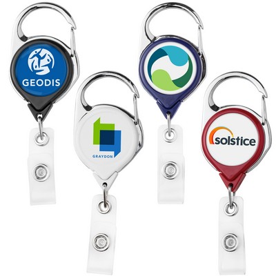 Carabiner Retractable Badge Reel w/belt clip, solid color