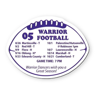 Football Stock Shape Vinyl Magnet - 30mil