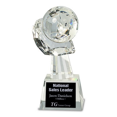 Clear Crystal Globe in Hand