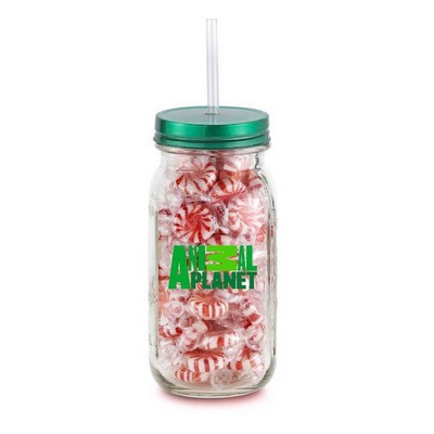 20 Oz. Mason Jason Vintage Glass Jar filled with Candy