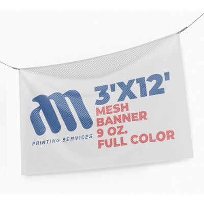 Mesh Banner 3'x12' 9 Oz. Full Color