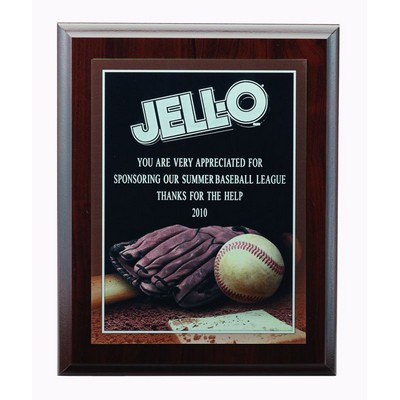 Baseball Photo Sports Plaque w/Laser Engraved Plate (6"x 8")