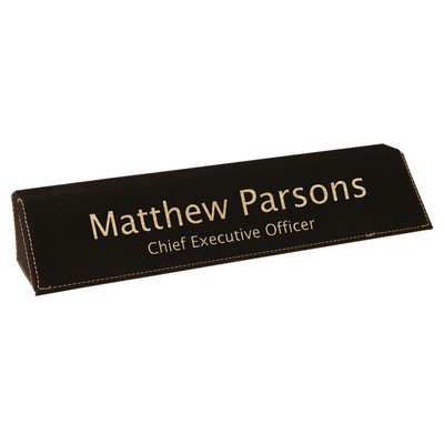 Laser Engraved Desk Wedge - Black/Engraves Gold - 10-3/4"