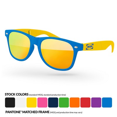 2-Tone Foldable Retro Mirror Sunglasses