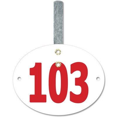Stock Indurotec™ Oval Exhibitor Numbers w/Hook (4 3/8"x3 3/8")