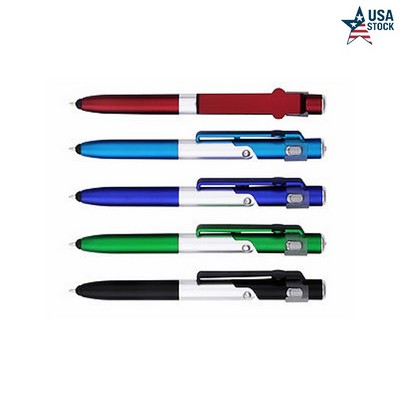 4 In 1 LED Light, Ballpoint Pen, Stylus and Phone Stand