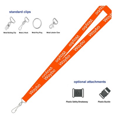1" Screen Printed Polyester Lanyard