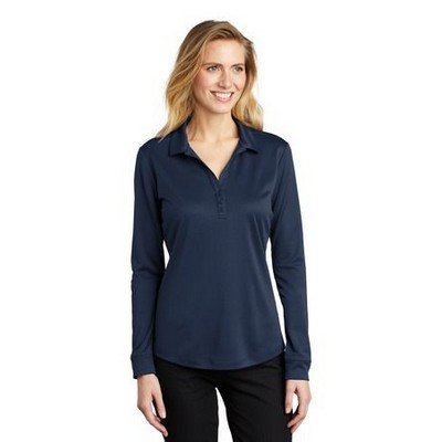 Ladies Port Authority® Silk Touch™ Long Sleeve Performance Polo Shirt