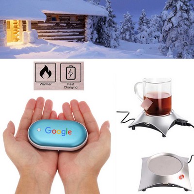 Promotek iBank® Hand Warmer + 5200mAh Power Bank Charger + Cup Warmer (Blue)
