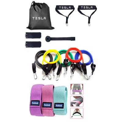 Promotek iBank® Exercise Fitness Resistance Bands Set + Booty Exercise Bands