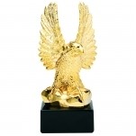 10 1/2" Bright Gold Resin American Eagle Trophy w/Black Base