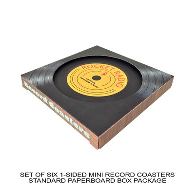 1-Sided Mini Record Coasters - Sets of 6 - Standard Paperboard Box