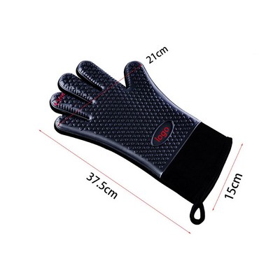 Grilling Gloves, Heat Resistant BBQ Kitchen Silicone Oven Mitts, Long Waterproof Non-Slip