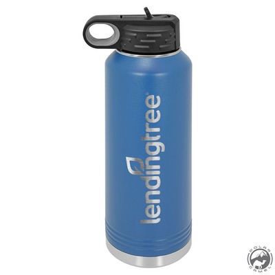 Powder Coated Blue Travel Water Bottle