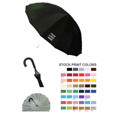 UV16 - 60" arc 16 panel manual open umbrella with uv coating