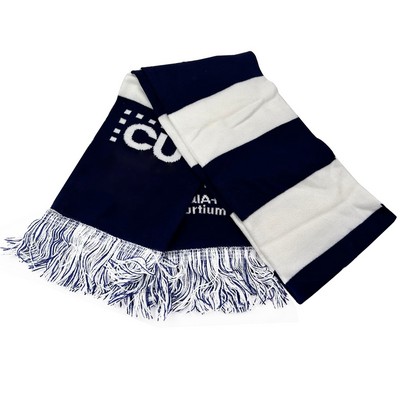 Acrylic Woven Knitted Fans Throw Scarf With Tassel