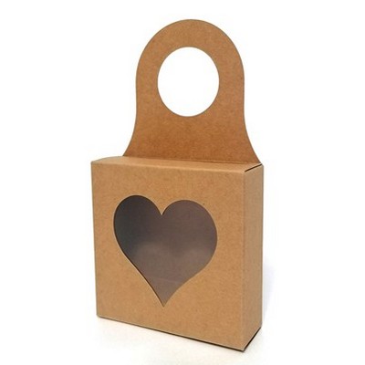 Kraft Paper Wine Bottle Box with Window