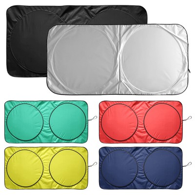 Colourful Car Windshield Sun Shade with Storage Pouch