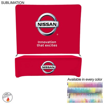 Tradeshow Booth Package Supreme, 10' EuroFit Wall Display and PREMIUM 8' Sublimated Tablecloth
