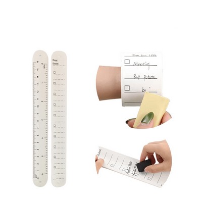 Large Silicone Memo Slap Wristband With Ruler