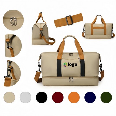 Large Capacity Travel Bag With Embroidered Logo