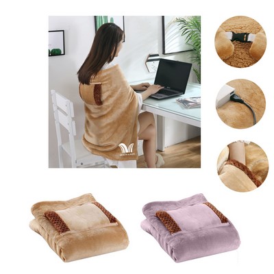 Sherpa Berber Fleece Electric Blanket Heated Poncho Wrap