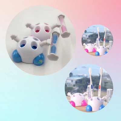 Bathroom Desk Toothbrush Holder with 3 Min Sand Timer