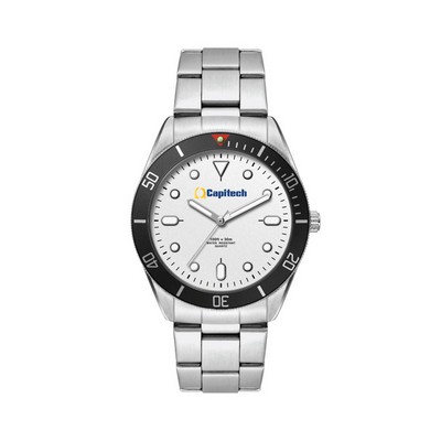 42mm, Silver Metal Case, Bk Bezel, 3-Hand Mvt