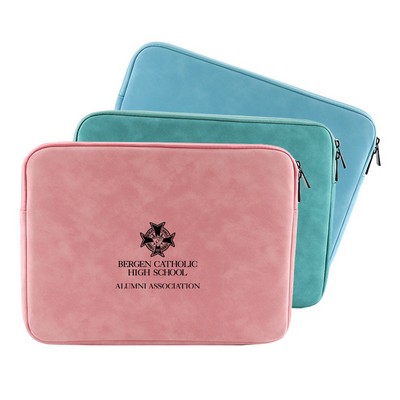 13 14 15 inch Laptop Case , PU Leather Sleeve Water Resistant Computer Case carrying case