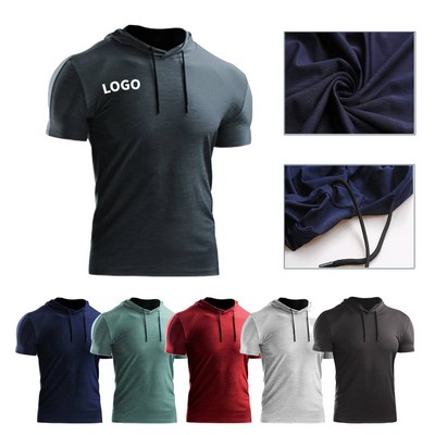 Sports Hooded Short Sleeve