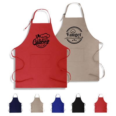 7 Oz Adjustable Twill Bib Apron/ 2-Pocket