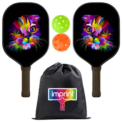 Premium Carbon Pickleball Paddle Set With 2 Balls