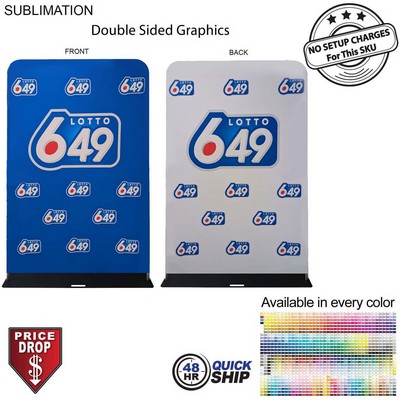 48 Hr Quick Ship - 5'W x 90"H EuroFit Banner with Steel Base, Full Color Graphics 2 Sided, NO SETUP