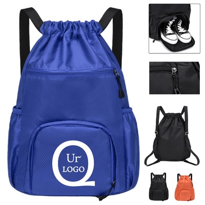17.72 X 6.3 X 11.81 Inch Oxford Fabric Drawstring Backpack
