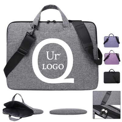 Oxford Fabric Laptop Briefcase w/ Removable Shoulder Strap