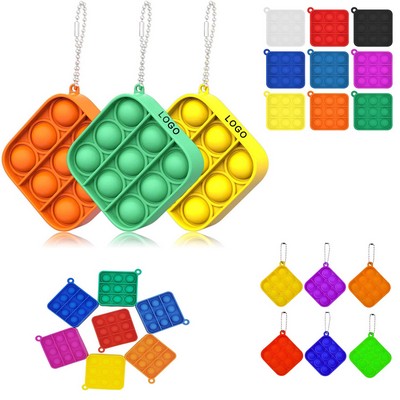 Mini Push Pop Stress Reliever Bubble Squeeze Keychain