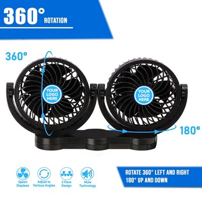 4 Inch 360° Rotating 12V Car Rear Seat Fan