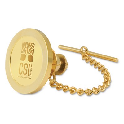 Gold Tie Tack/Lapel Pin W/ Gold Medallion