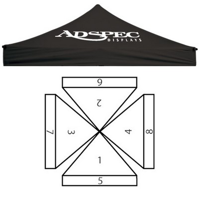 10 X 10' Black Replacement Canopy - Printed