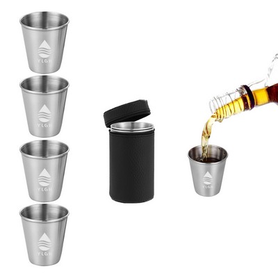 4 Pieces 2 OZ Stainless Steel Cup