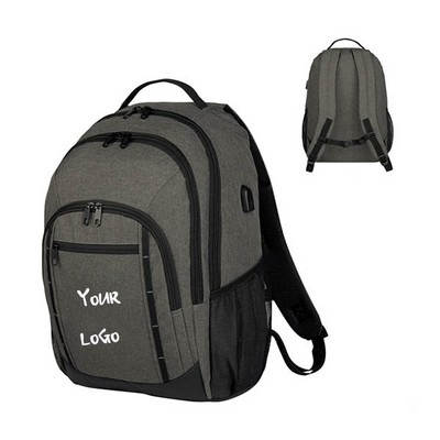 Large Capacity Heathered Laptop Backpack